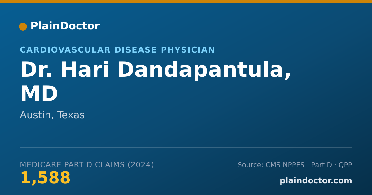 Shareable card for Hari Dandapantula, MD - Cardiovascular Disease Physician, Austin, TX