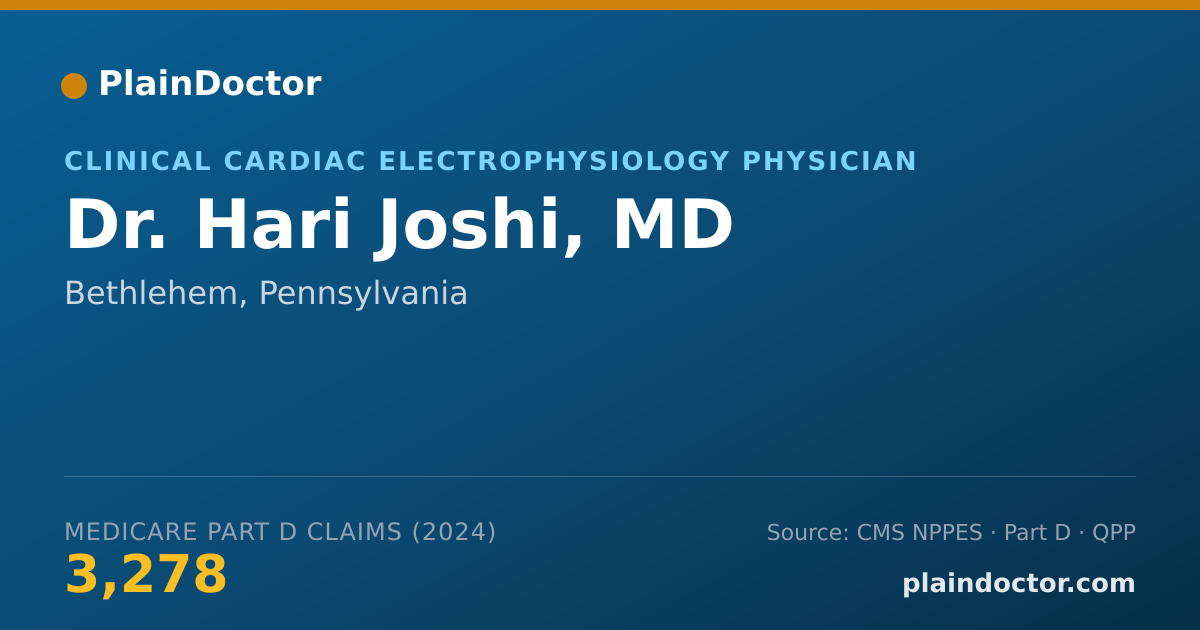 Shareable card for Hari Joshi, MD - Cardiovascular Disease Physician, Bethlehem, PA