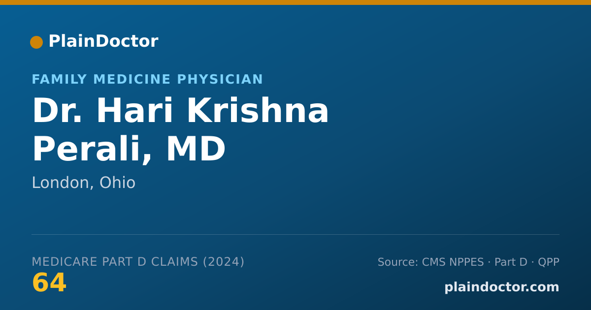 Shareable card for Hari Krishna Perali, MD - Family Medicine Physician, London, OH