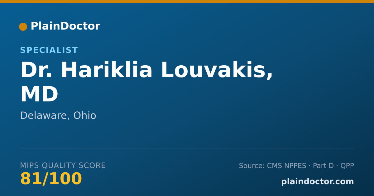 Shareable card for Hariklia Louvakis, MD - Specialist, Delaware, OH