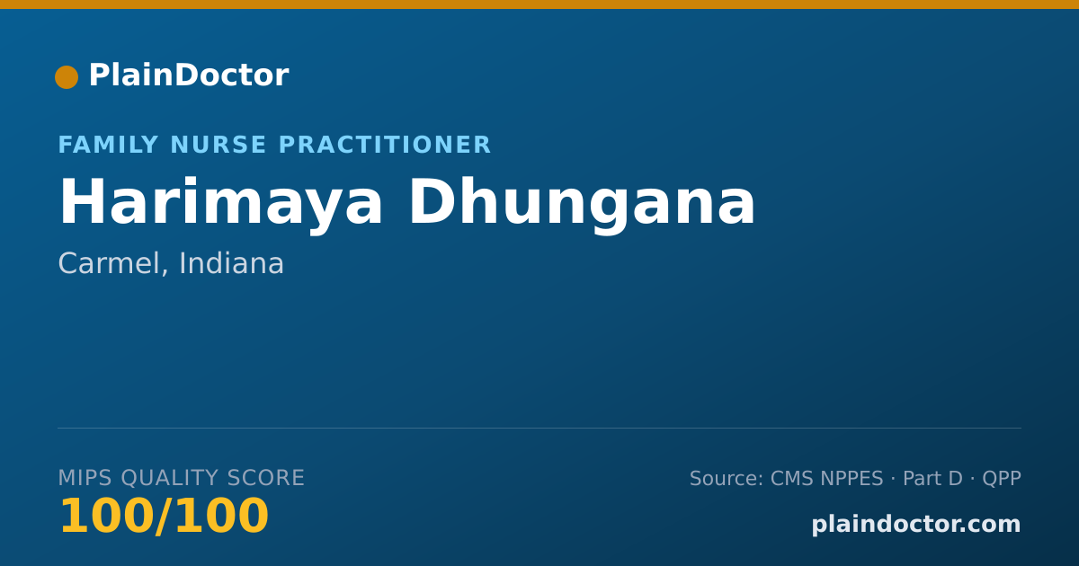 Shareable card for Harimaya Dhungana - Family Nurse Practitioner, Carmel, IN