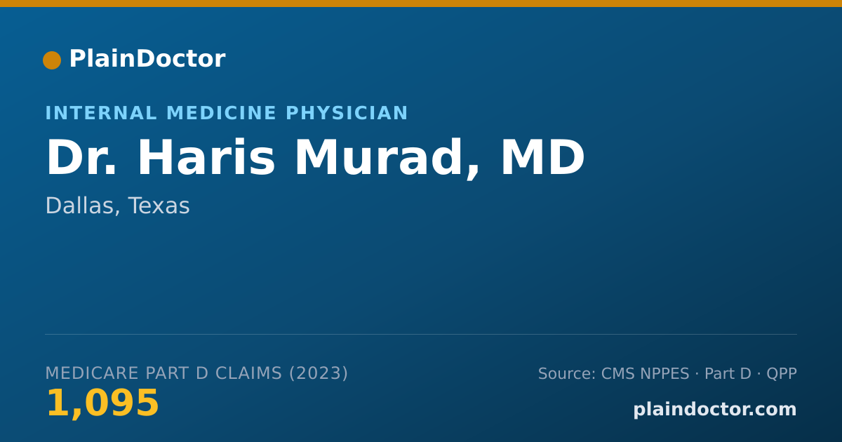 Shareable card for Haris Murad, MD - Internal Medicine Physician, Dallas, TX