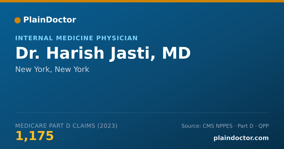 Shareable card for Harish Jasti, MD - Internal Medicine Physician, New York, NY