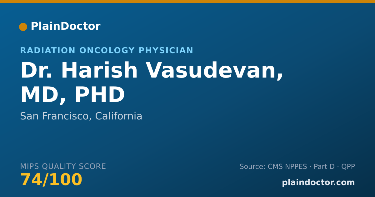 Shareable card for Harish Vasudevan, MD, PHD - Student in an Organized Health Care Education/Training Program, San Francisco, CA