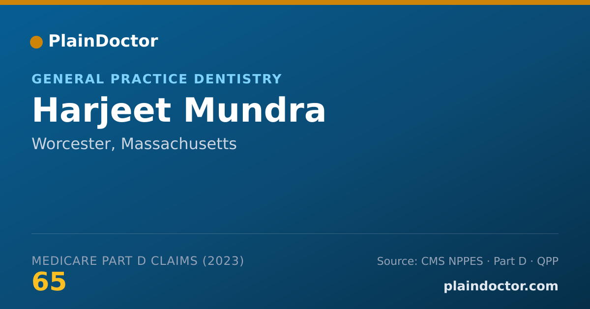 Shareable card for Harjeet Mundra - General Practice Dentistry, Worcester, MA
