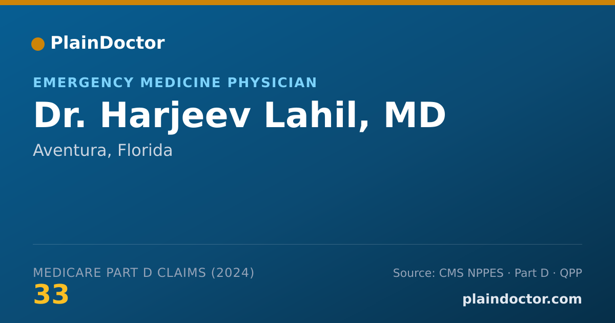 Shareable card for Harjeev Lahil, MD - Emergency Medicine Physician, Aventura, FL