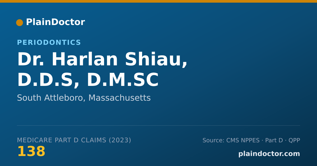 Shareable card for Harlan Shiau, D.D.S, D.M.SC - Periodontics, South Attleboro, MA