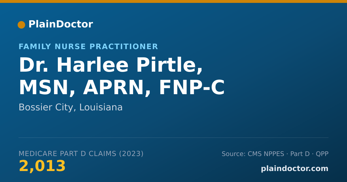 Shareable card for Harlee Pirtle, MSN, APRN, FNP-C - Family Nurse Practitioner, Bossier City, LA