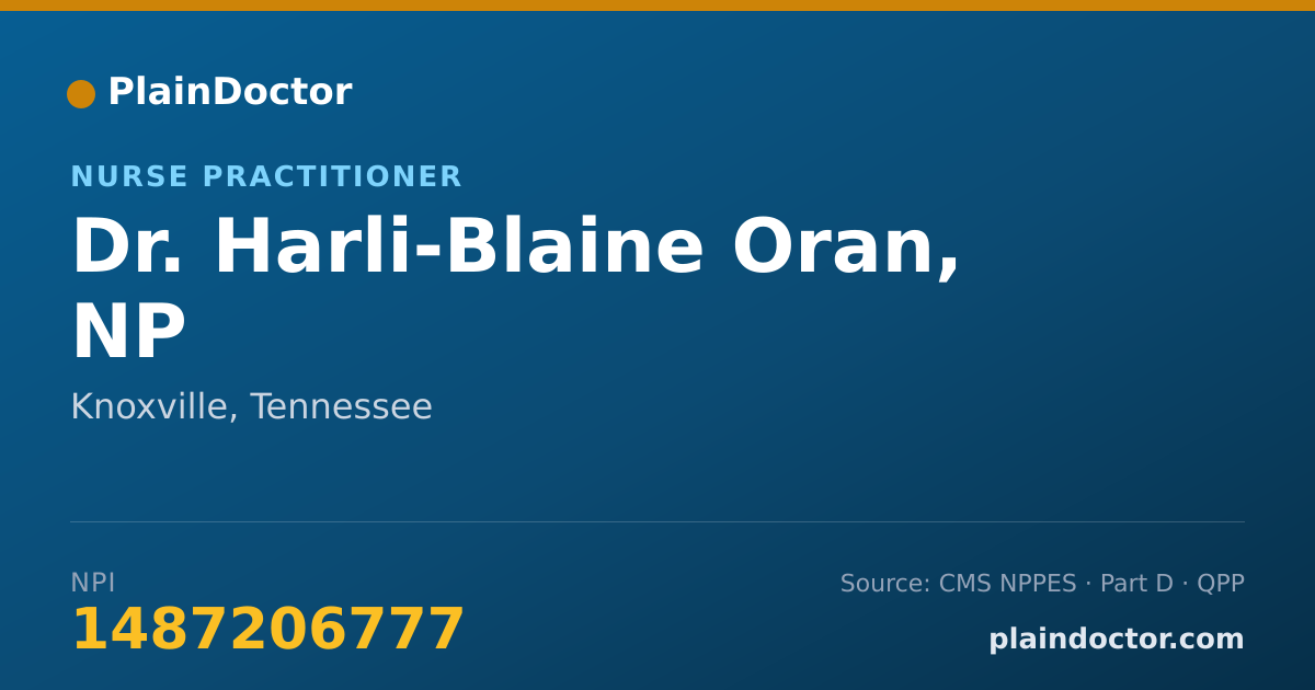 Shareable card for Harli-Blaine Oran, NP - Nurse Practitioner, Knoxville, TN