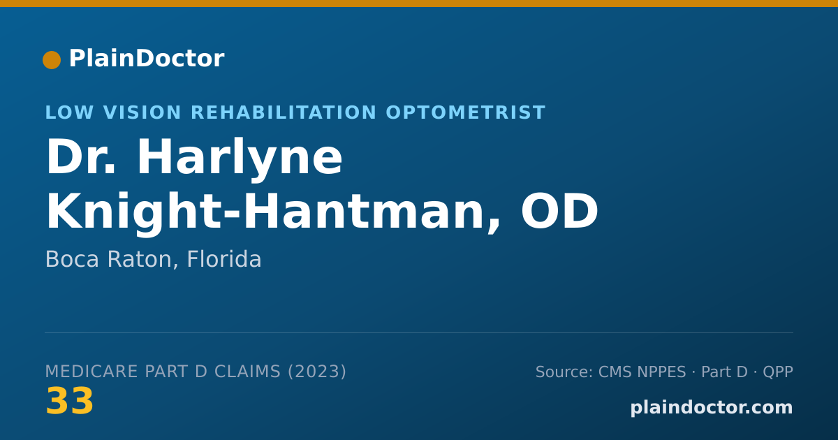 Shareable card for Harlyne Knight-Hantman, OD - Low Vision Rehabilitation Optometrist, Boca Raton, FL