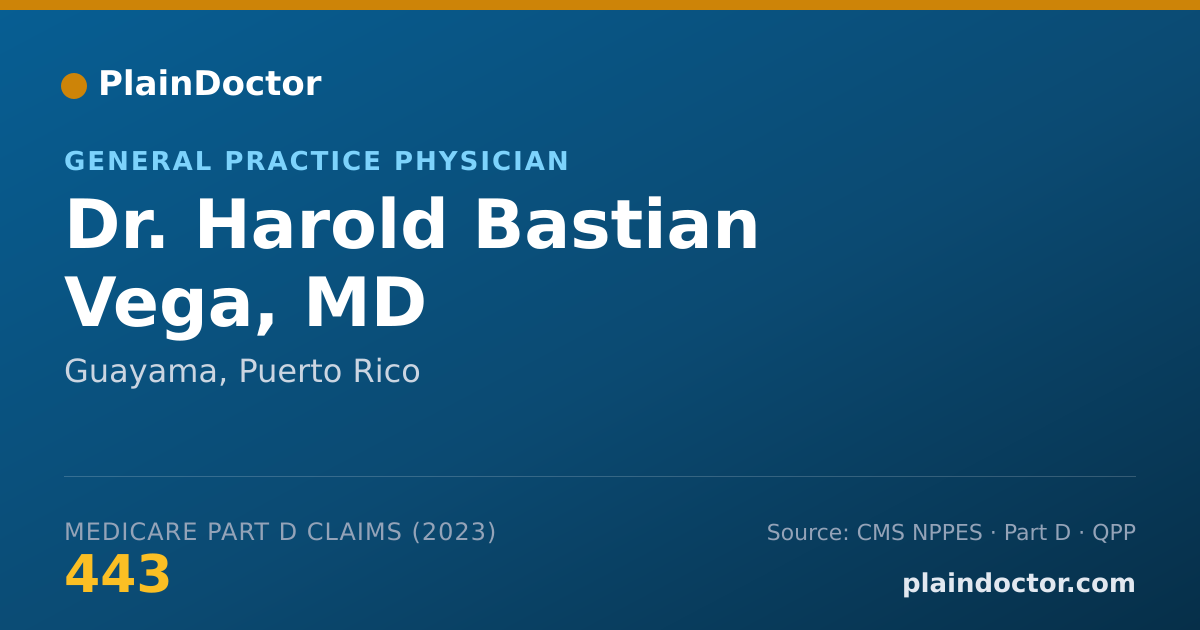 Shareable card for Harold Bastian Vega, MD - General Practice Physician, Guayama, PR