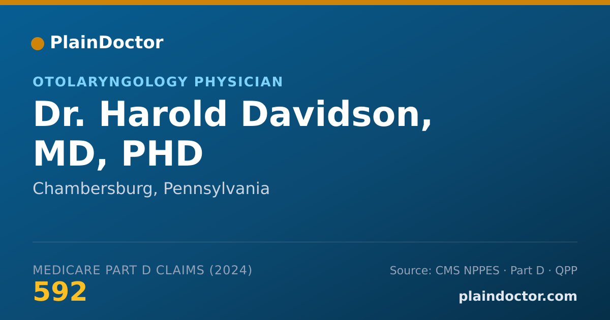 Shareable card for Harold Davidson, MD, PHD - Otolaryngology Physician, Chambersburg, PA