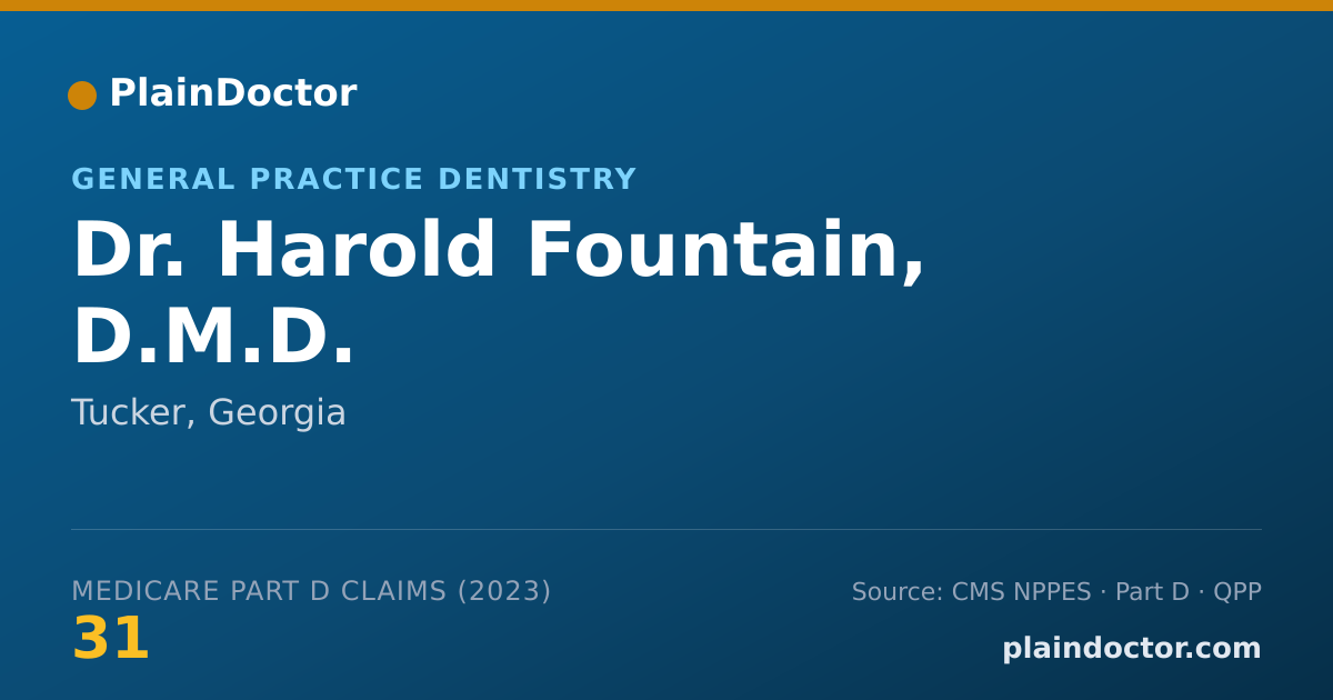 Shareable card for Harold Fountain, D.M.D. - General Practice Dentistry, Tucker, GA
