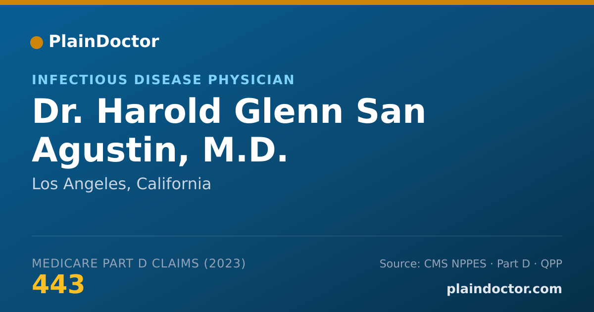 Shareable card for Harold Glenn San Agustin, M.D. - Infectious Disease Physician, Los Angeles, CA