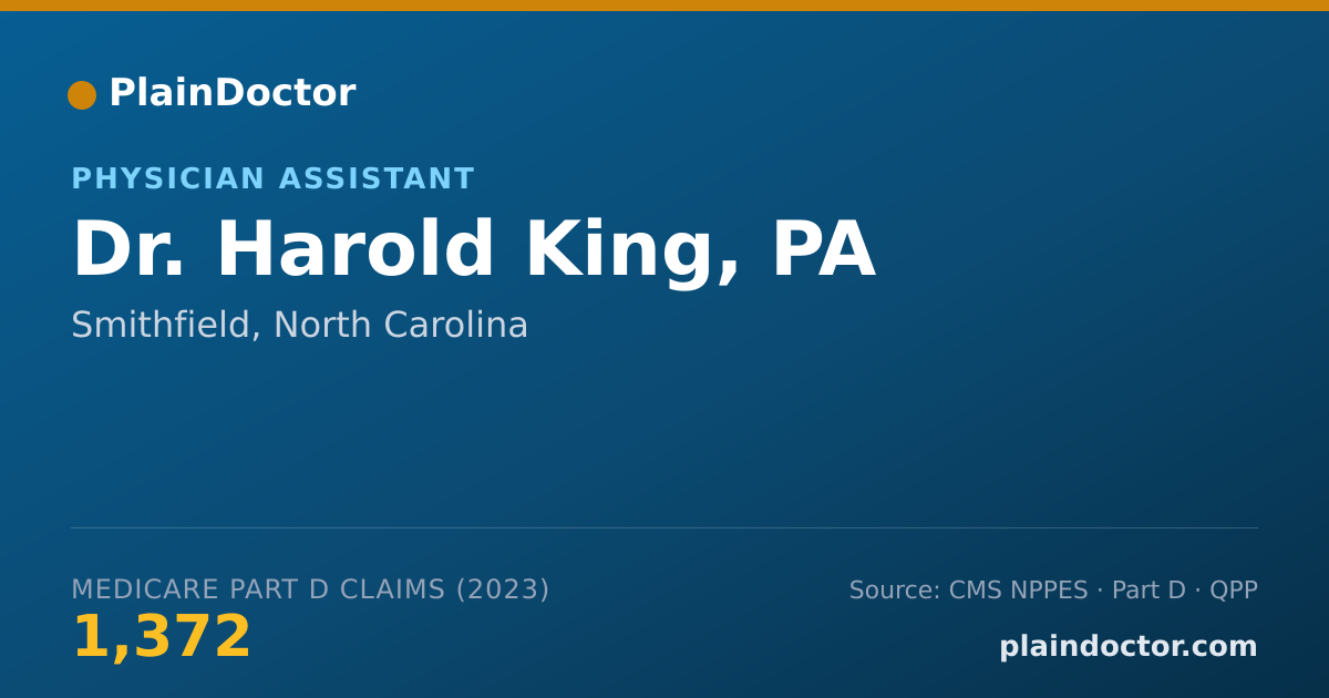 Shareable card for Harold King, PA - Physician Assistant, Smithfield, NC