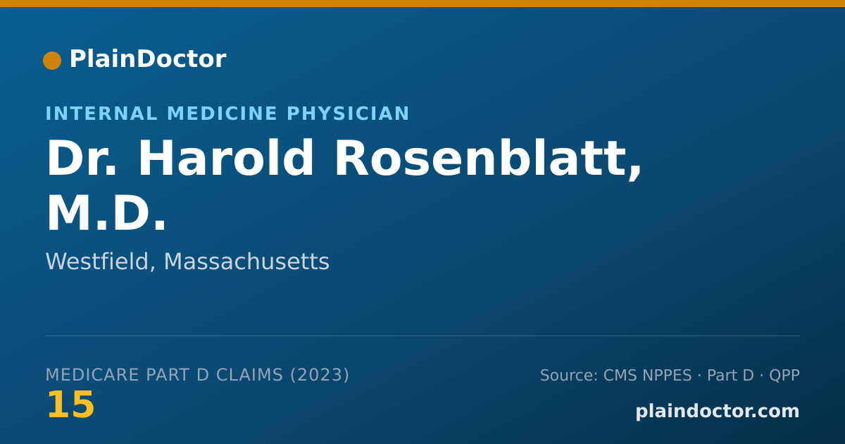 Shareable card for Harold Rosenblatt, M.D. - Internal Medicine Physician, Westfield, MA