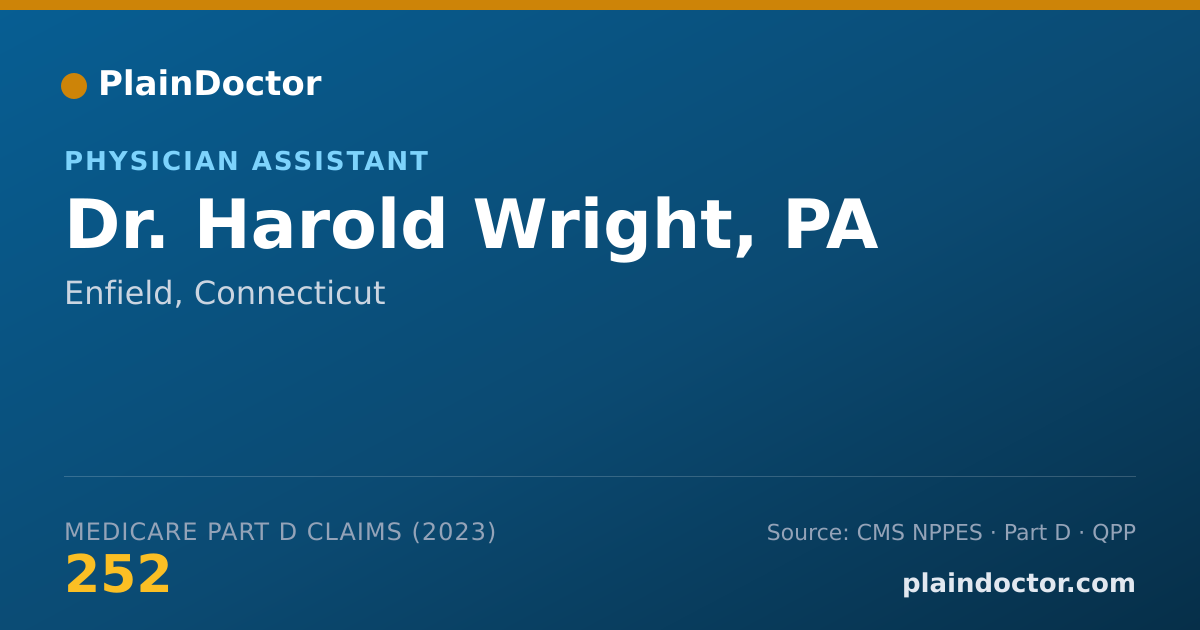Shareable card for Harold Wright, PA - Physician Assistant, Enfield, CT