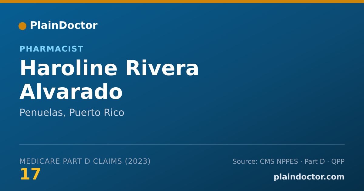 Shareable card for Haroline Rivera Alvarado - Pharmacist, Penuelas, PR