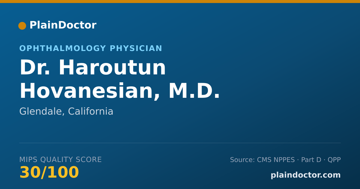 Shareable card for Haroutun Hovanesian, M.D. - Ophthalmology Physician, Glendale, CA