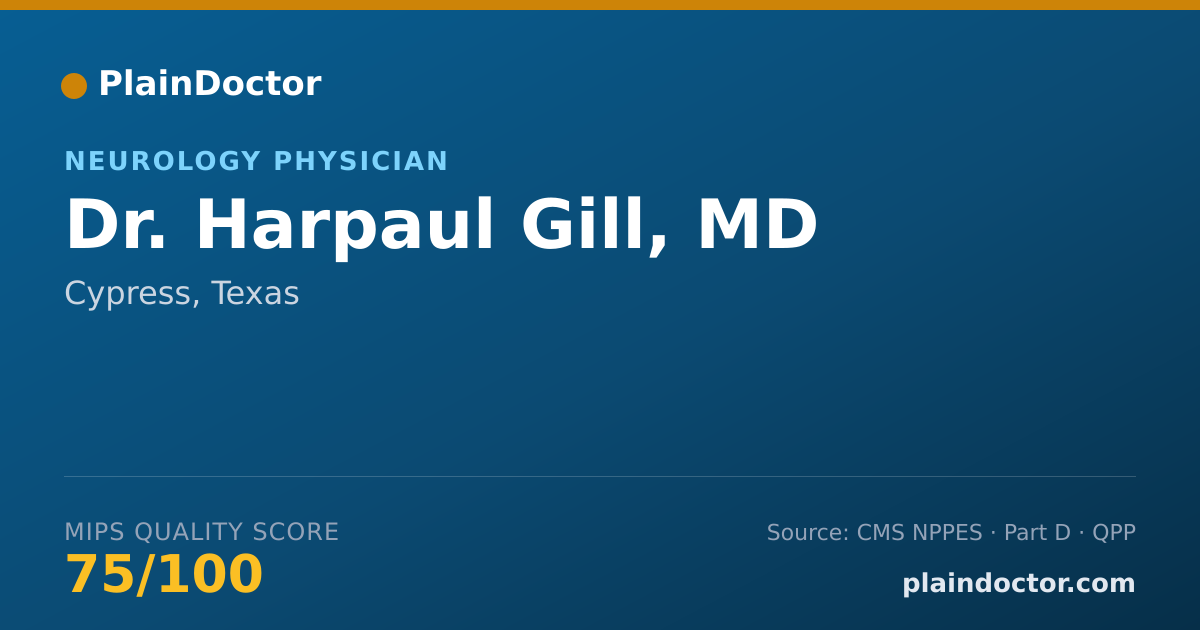 Shareable card for Harpaul Gill, MD - Neurology Physician, Cypress, TX
