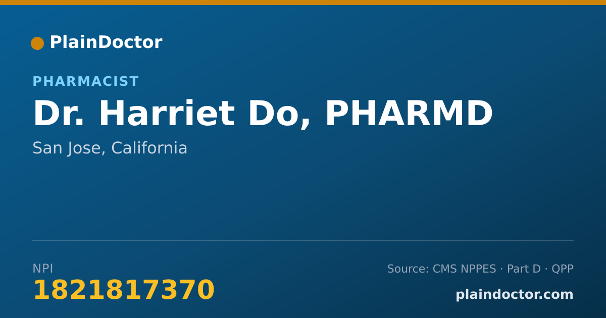 Shareable card for Harriet Do, PHARMD - Pharmacist, San Jose, CA