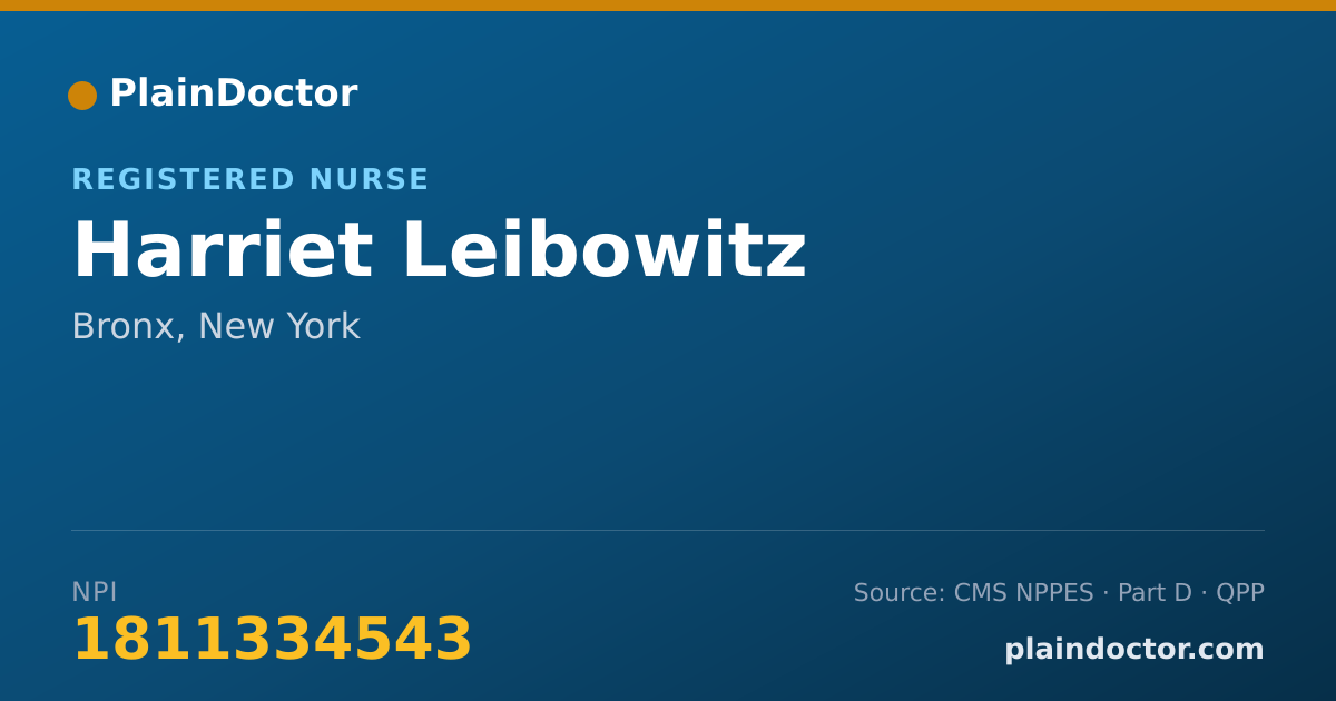 Shareable card for Harriet Leibowitz - Registered Nurse, Bronx, NY