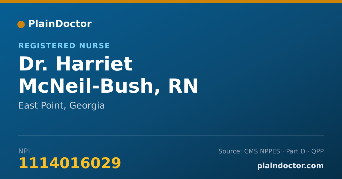 Shareable card for Harriet McNeil-Bush, RN - Registered Nurse, East Point, GA