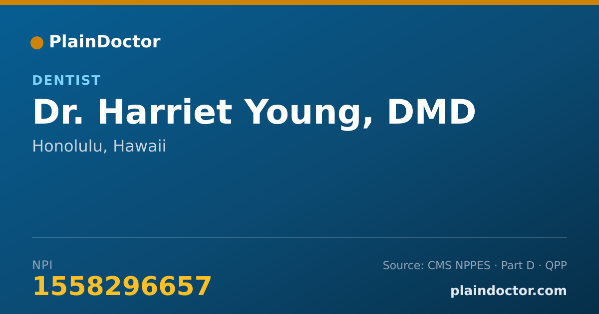 Shareable card for Harriet Young, DMD - Dentist, Honolulu, HI