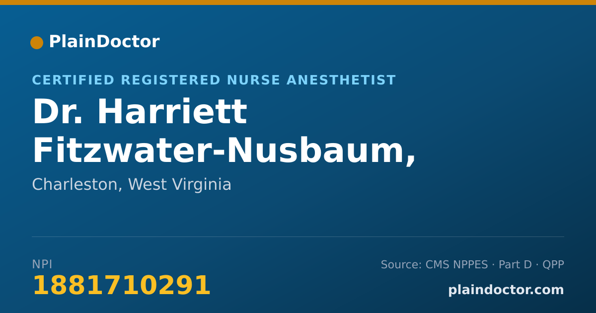 Shareable card for Harriett Fitzwater-Nusbaum, CRNA - Certified Registered Nurse Anesthetist, Charleston, WV