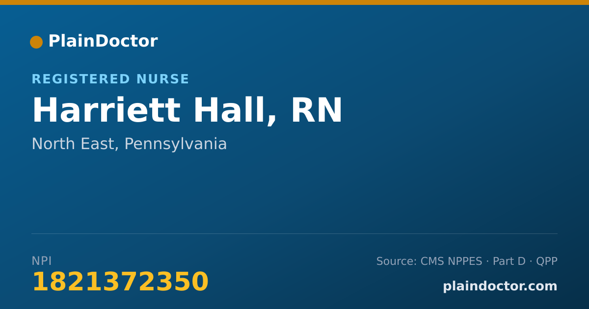 Shareable card for Harriett Hall, RN - Registered Nurse, North East, PA