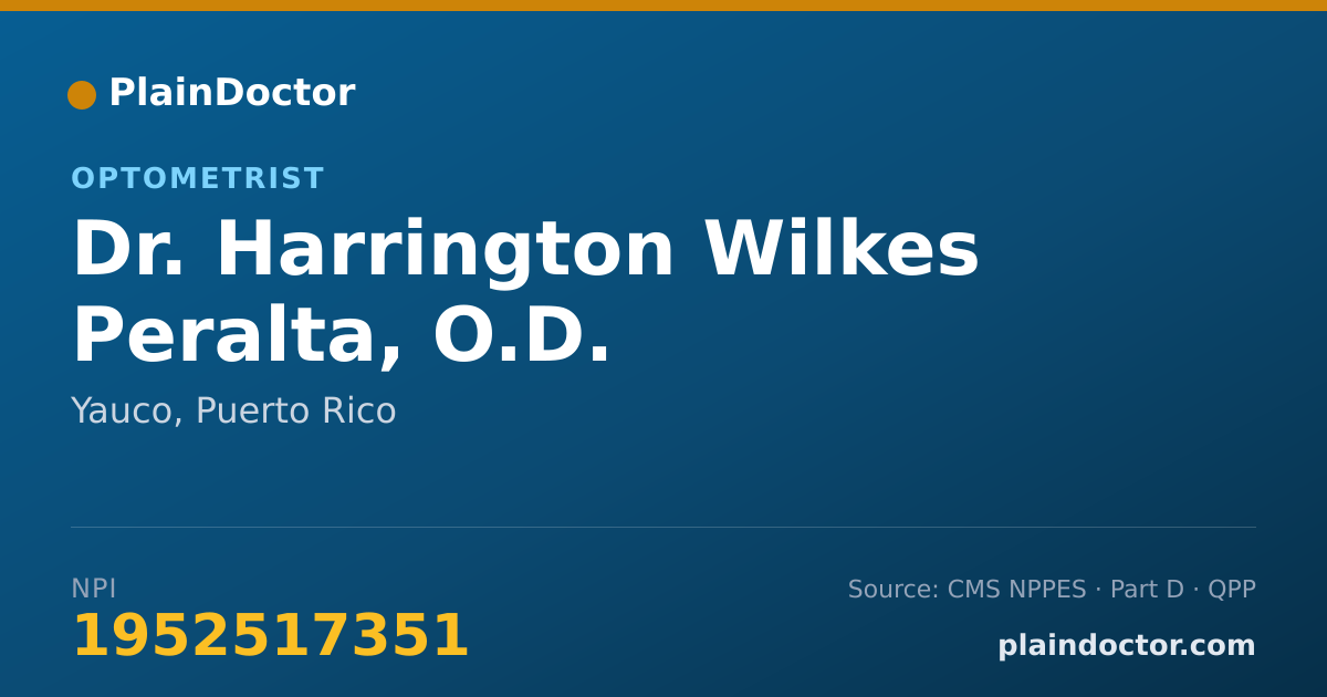 Shareable card for Harrington Wilkes Peralta, O.D. - Optometrist, Yauco, PR