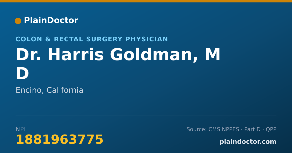 Shareable card for Harris Goldman, M D - Colon & Rectal Surgery Physician, Encino, CA
