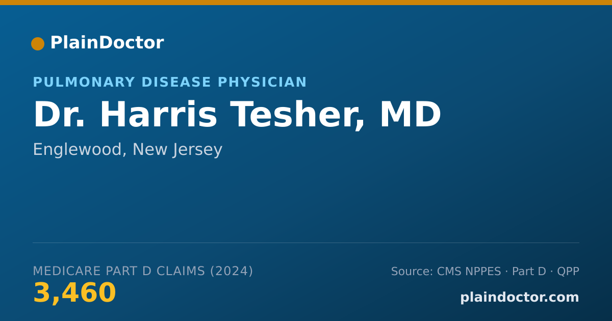 Shareable card for Harris Tesher, MD - Pulmonary Disease Physician, Englewood, NJ