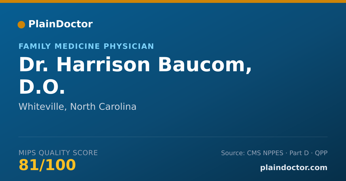 Shareable card for Harrison Baucom, D.O. - Family Medicine Physician, Whiteville, NC