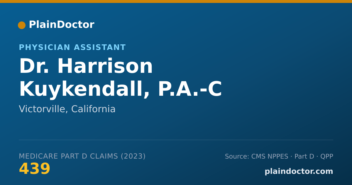 Shareable card for Harrison Kuykendall, P.A.-C - Physician Assistant, Victorville, CA