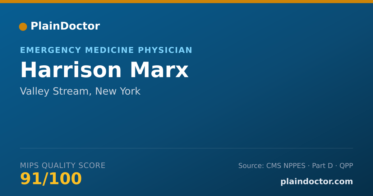 Shareable card for Harrison Marx - Emergency Medicine Physician, Valley Stream, NY