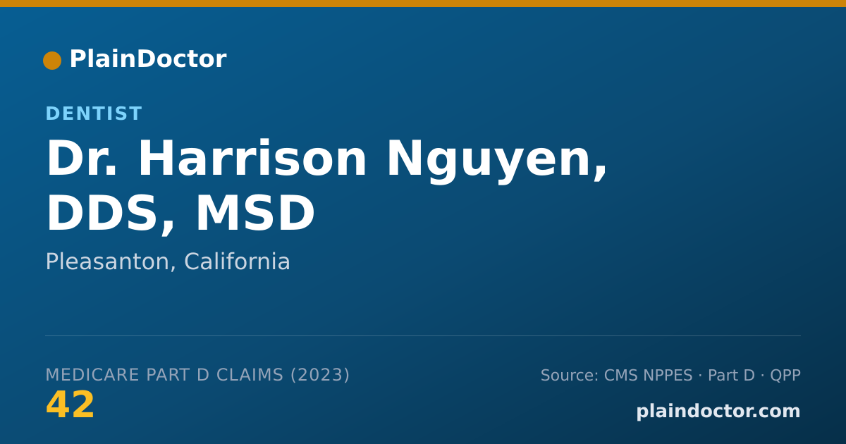 Shareable card for Harrison Nguyen, DDS, MSD - Dentist, Pleasanton, CA