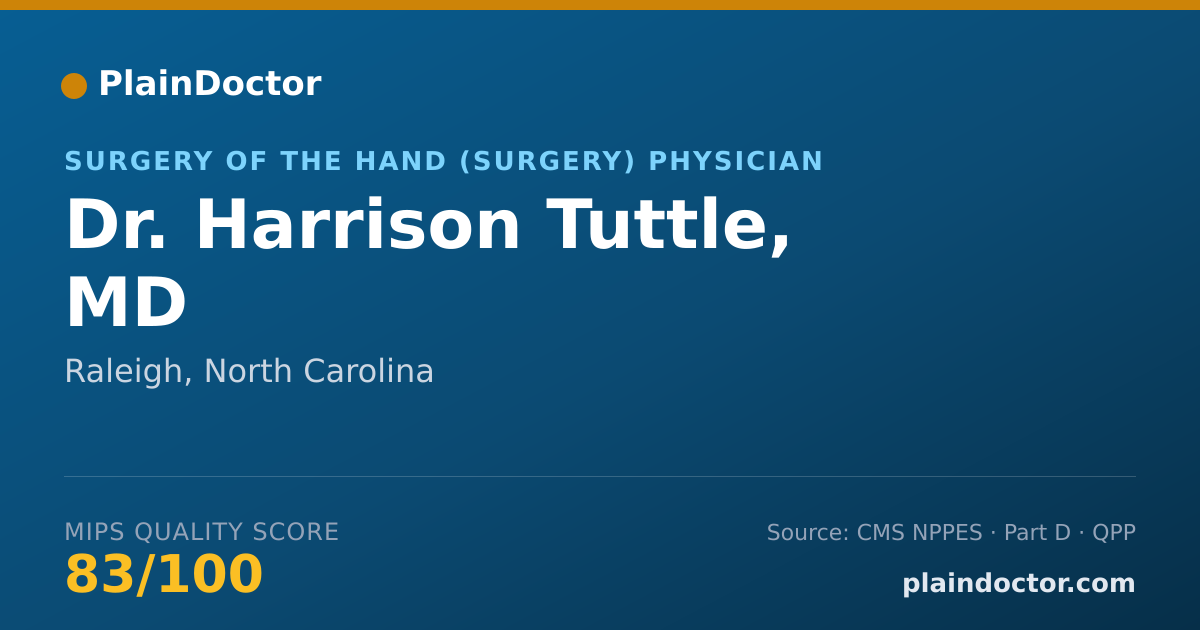 Shareable card for Harrison Tuttle, MD - Surgery of the Hand (Surgery) Physician, Raleigh, NC