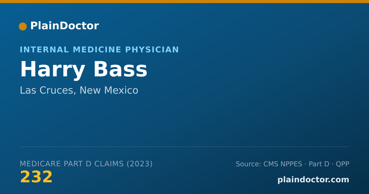 Shareable card for Harry Bass - Internal Medicine Physician, Las Cruces, NM