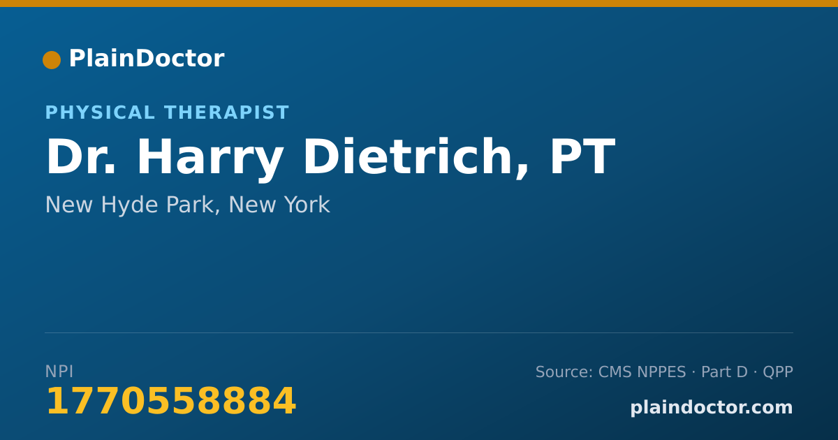 Shareable card for Harry Dietrich, PT - Physical Therapist, New Hyde Park, NY