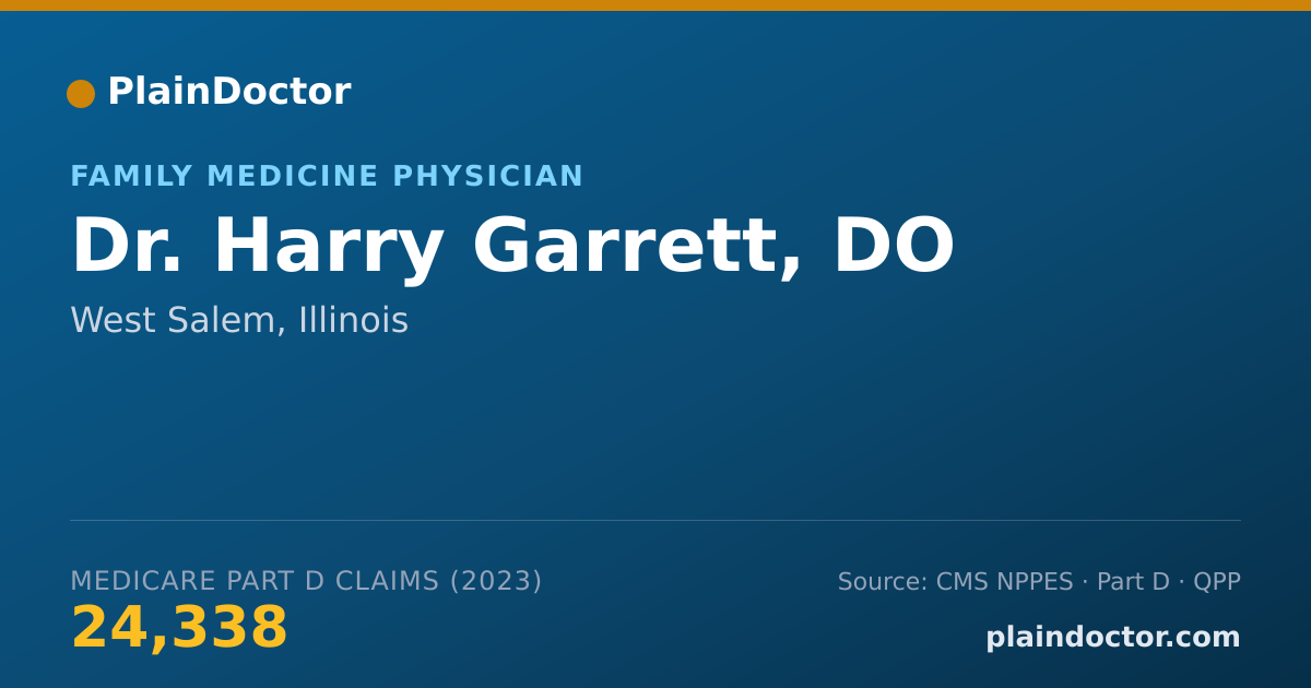 Shareable card for Harry Garrett, DO - Family Medicine Physician, West Salem, IL