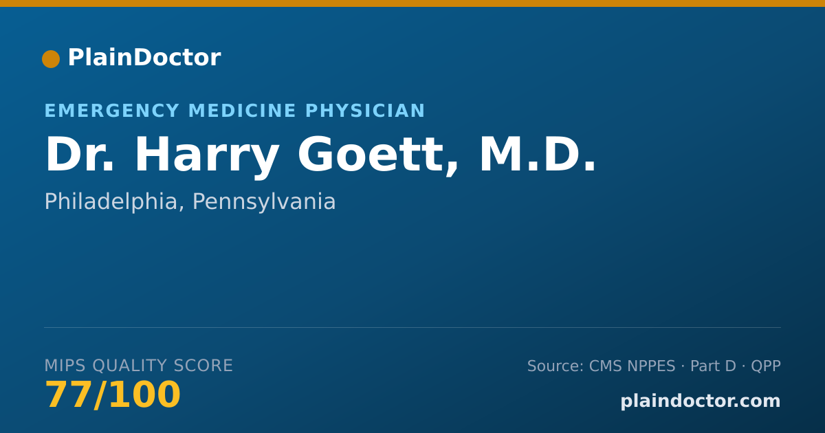 Shareable card for Harry Goett, M.D. - Emergency Medicine Physician, Philadelphia, PA