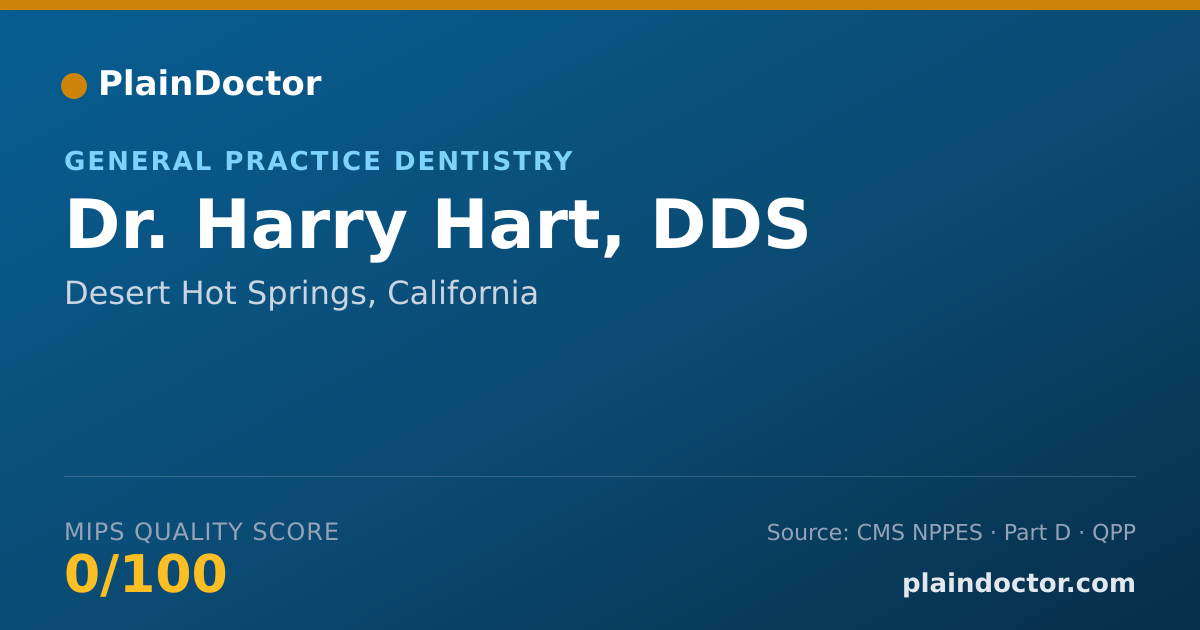Shareable card for Harry Hart, DDS - General Practice Dentistry, Desert Hot Springs, CA