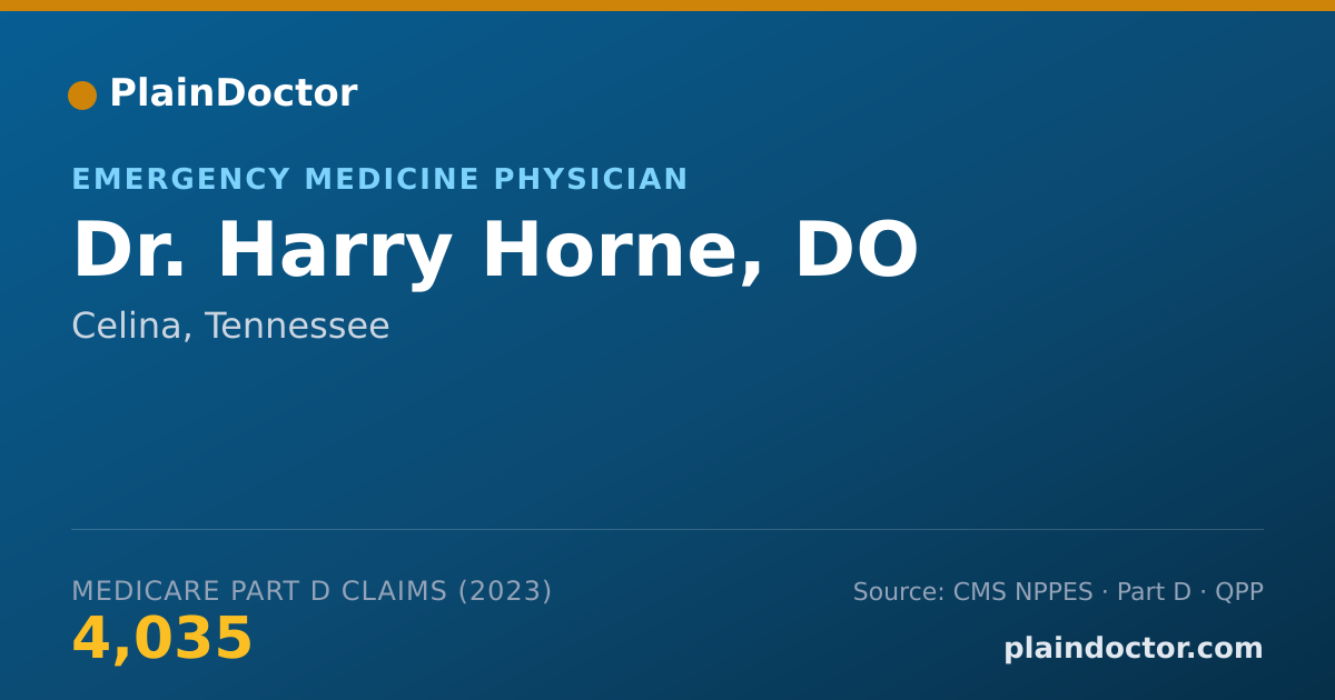 Shareable card for Harry Horne, DO - Emergency Medicine Physician, Celina, TN