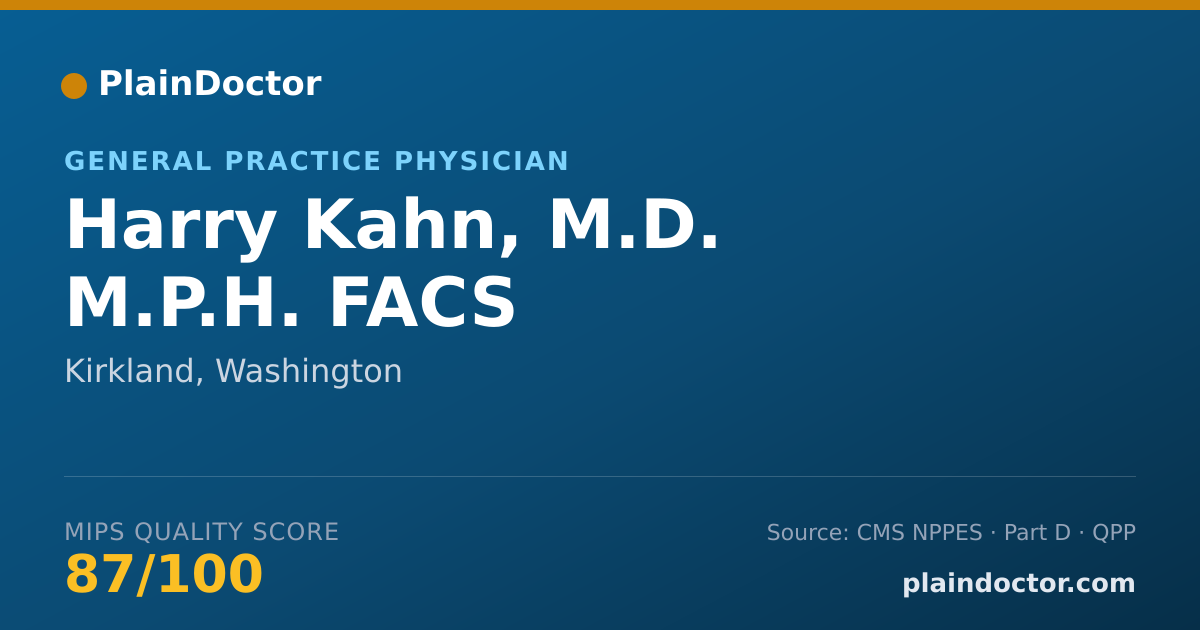 Shareable card for Harry Kahn, M.D. M.P.H. FACS - Colon & Rectal Surgery Physician, Kirkland, WA