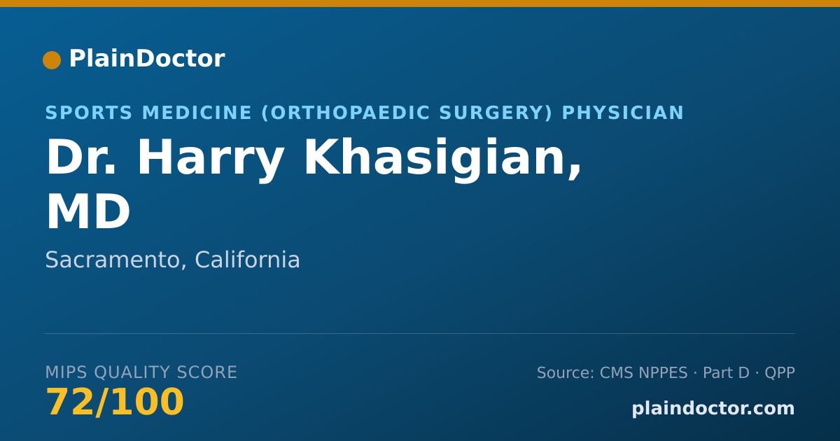 Shareable card for Harry Khasigian, MD - Sports Medicine (Orthopaedic Surgery) Physician, Sacramento, CA