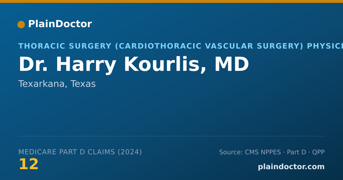 Shareable card for Harry Kourlis, MD - Thoracic Surgery (Cardiothoracic Vascular Surgery) Physician, Texarkana, TX
