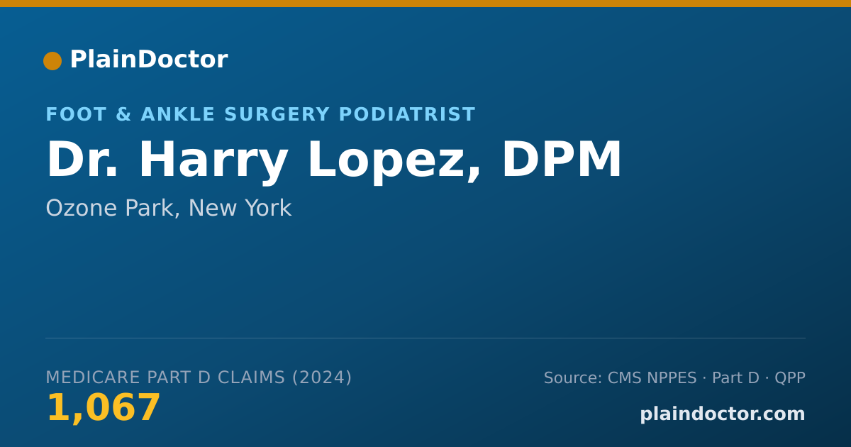 Shareable card for Harry Lopez, DPM - Foot & Ankle Surgery Podiatrist, Ozone Park, NY