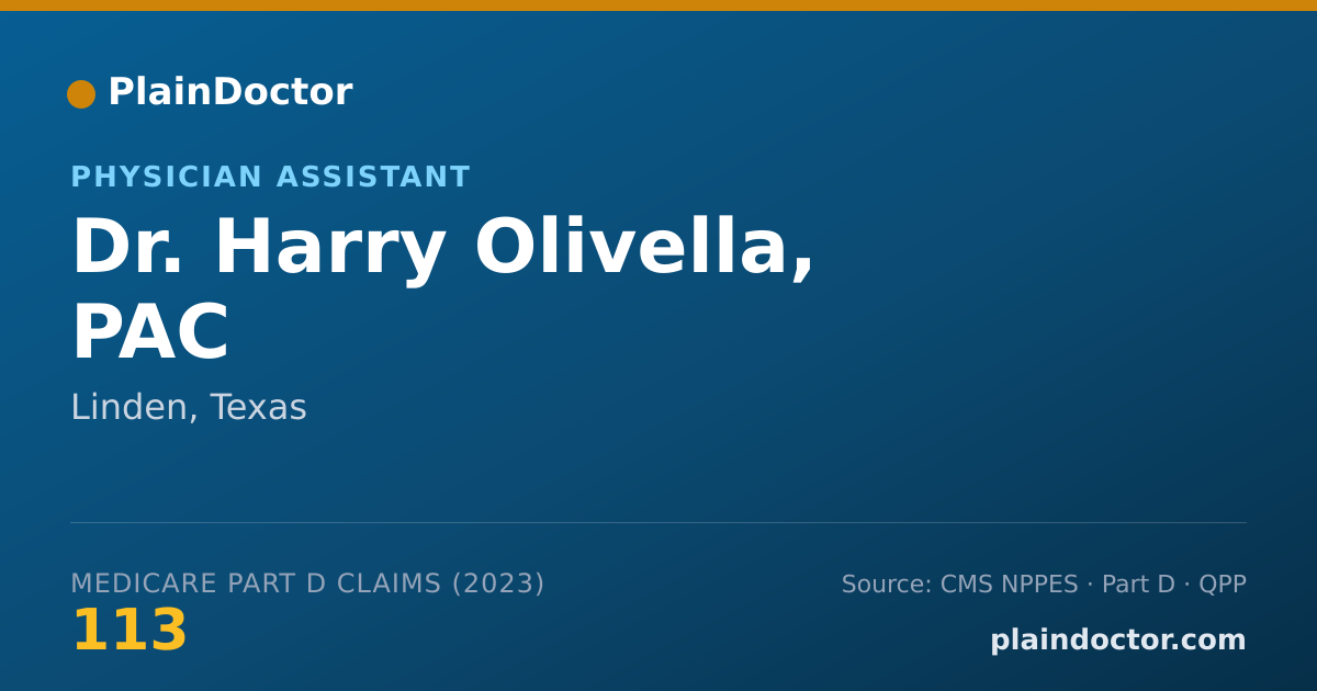 Shareable card for Harry Olivella, PAC - Physician Assistant, Linden, TX