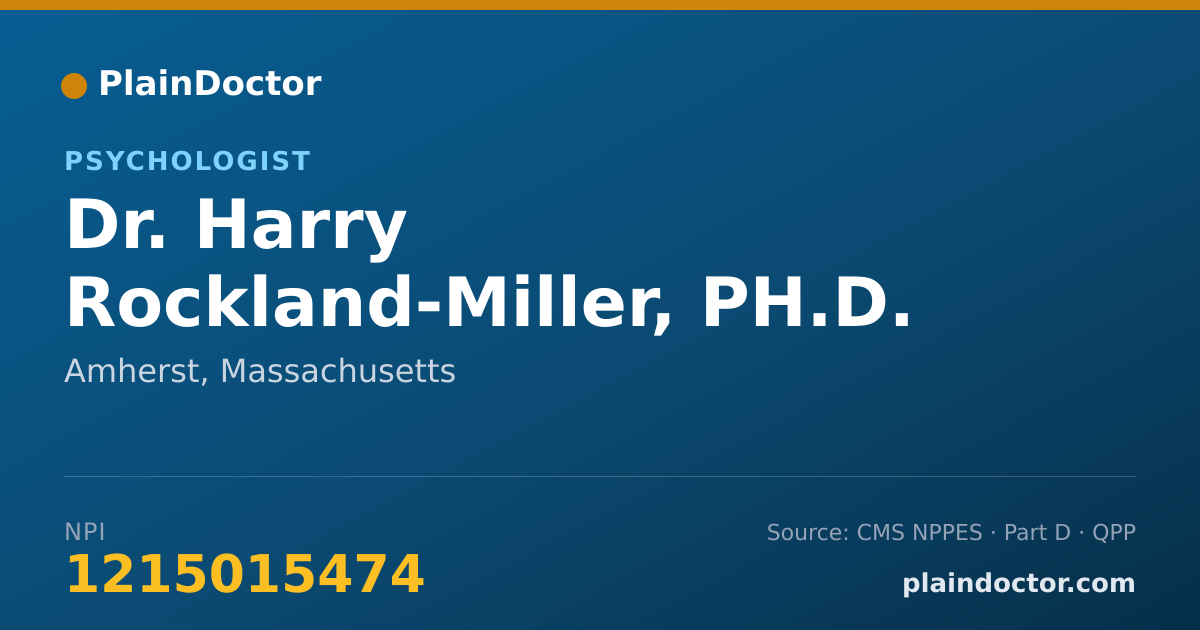 Shareable card for Harry Rockland-Miller, PH.D. - Psychologist, Amherst, MA